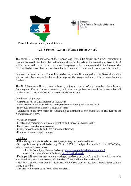 Call for proposals - Ambassade de France au Kenya