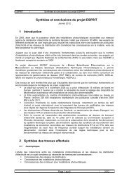 SynthÃ¨se et conclusions du projet ESPRIT - PhotovoltaÃ¯que.info