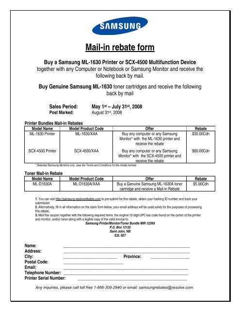 Philippe Richard Mail In Rebate Form