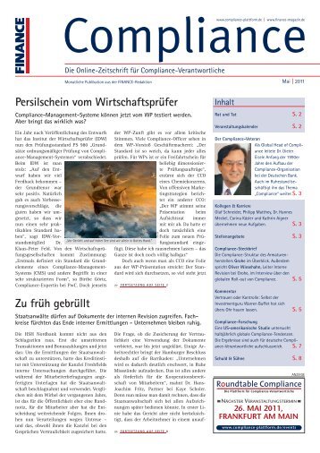 (PDF) | Ausgabe Mai 2011 - Compliance