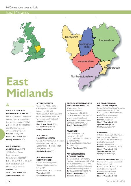 Specifiers Guide 2010 Hvca Members Geographical Hvnplus Co Uk