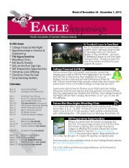 Eagle Happenings Newsletter 11/26/12 - Santiam Christian School