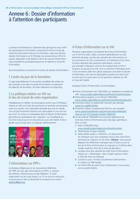 Le VIH au travail 2013 - International Planned Parenthood Federation