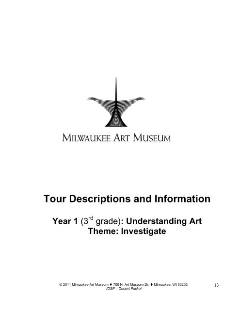 Junior Docent School Program - Milwaukee Art Museum