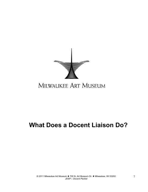 Junior Docent School Program - Milwaukee Art Museum