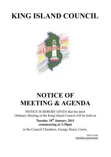 Agenda 18 January 2011 - King Island Council