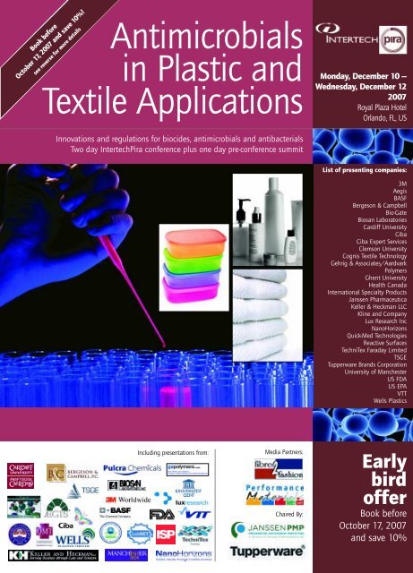 Antimicrobials in Plastic and Textile Applications