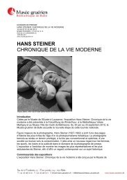 sur l'exposition Hans Steiner à Bulle - Memoriav