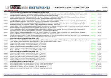 LISTINO PREZZI AL PUBBLICO - 05 SETTEMBRE ... - Unitron Italia