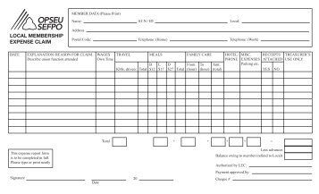 Local Expense Claim Form - OPSEU