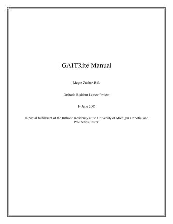 GAITRite Manual - NCOPE