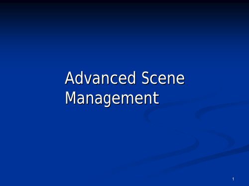 Advanced Scene Management - Computer Graphics Laboratory