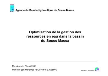 Optimisation de la gestion des ressources en eau dans la ... - INBO