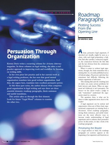 Persuasion Through Organization - Lawyers