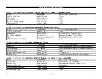 VOCAL REPERTOIRE RESOURCE