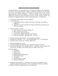 Standardized Syllabus for the College of Engineering