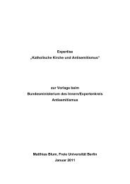 Expertise âKatholische Kirche und Antisemitismusâ zur Vorlage beim ...