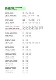 BUS SCHEDULE OF KTEL LEFKADAS From 01/09 to 30/06 From ...