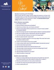 Questions to ask when you Go.Visit.College! - EducationQuest ...