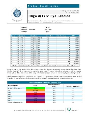 Oligo d(T) - Gene Link, Inc.