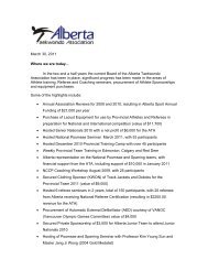 President's Report - Alberta Taekwondo Association