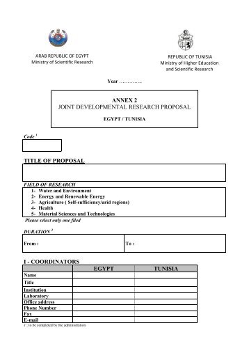 annex 2 joint developmental research proposal title of proposal i