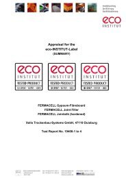 Appraisal for the eco-INSTITUT-Label - Fermacell