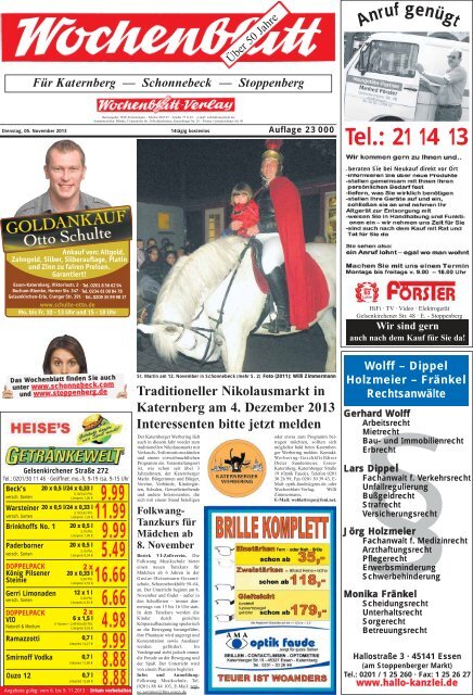 Wochenblatt Ausgabe vom 05.November 2013 - Schonnebeck