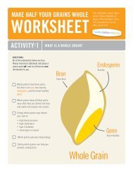 Make Half Your Grains Whole Worksheet
