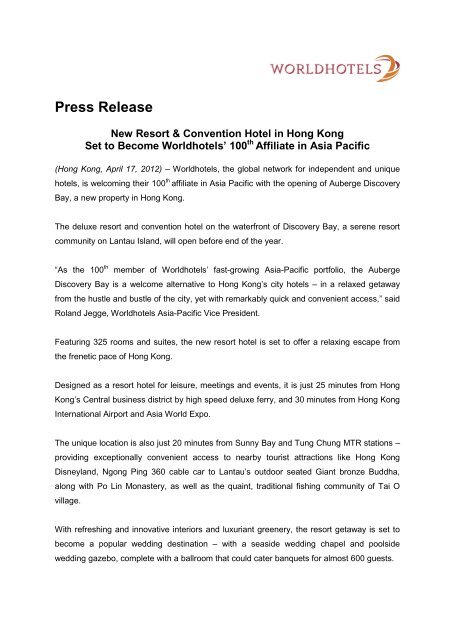 Press Release - Worldhotels