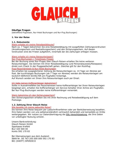 Haufige Fragen Glauch Reisen Gmbh