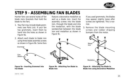 Installation and Operation Manual For Hunter Ceiling ... - Hunter Fan