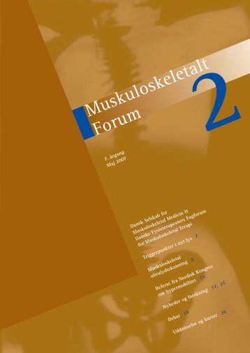 Muskuloskeletalt Forum - 2/2007 (pdf) - Fagforum for ...