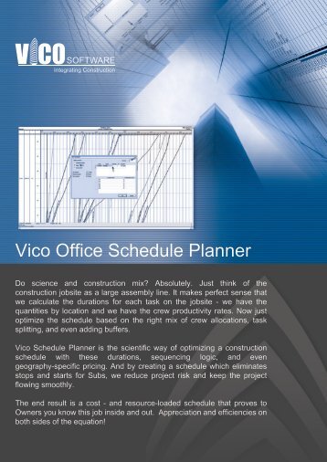 Vico Office Schedule planner (view) - Vico Software
