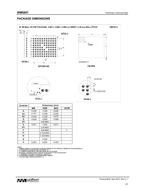 WM8997 - Wolfson Microelectronics plc