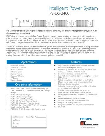 Intelligent Power System - Philips Lighting Controls