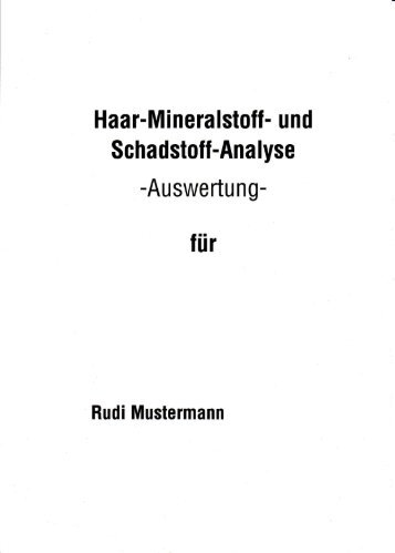 Haar-Mineralstoff-Analyse Musteranalyse