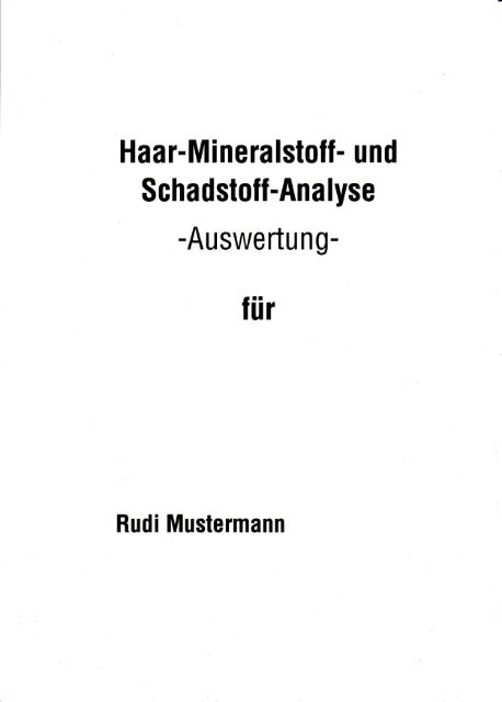 Haar-Mineralstoff-Analyse Musteranalyse