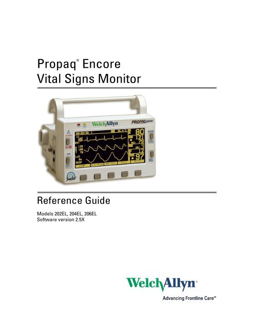 Reference Guide - Propaq Encore Vital Signs Monitor - Welch Allyn