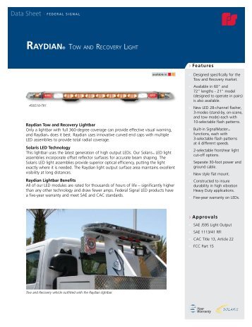 Federal Signal - Raydian Series Towing & Recovery Lightbars