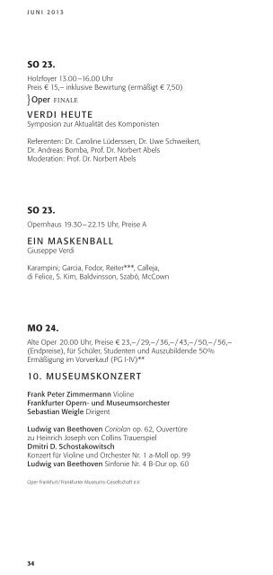 MAI / JUNI / JULI 2013 - Oper Frankfurt