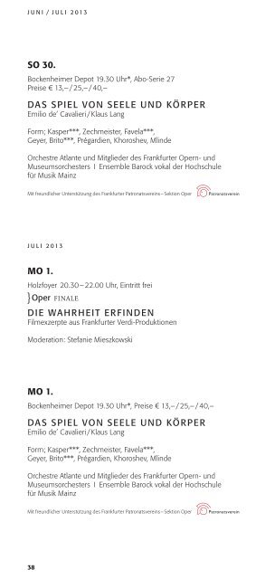 MAI / JUNI / JULI 2013 - Oper Frankfurt