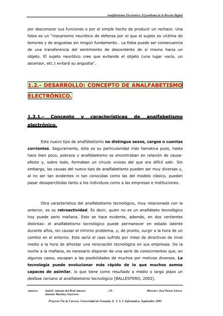 Analfabetismo ElectrÃ³nico - Departamento de Lenguajes y Sistemas ...