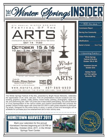 Monthly Newsletter - September 2011 - City of Winter Springs