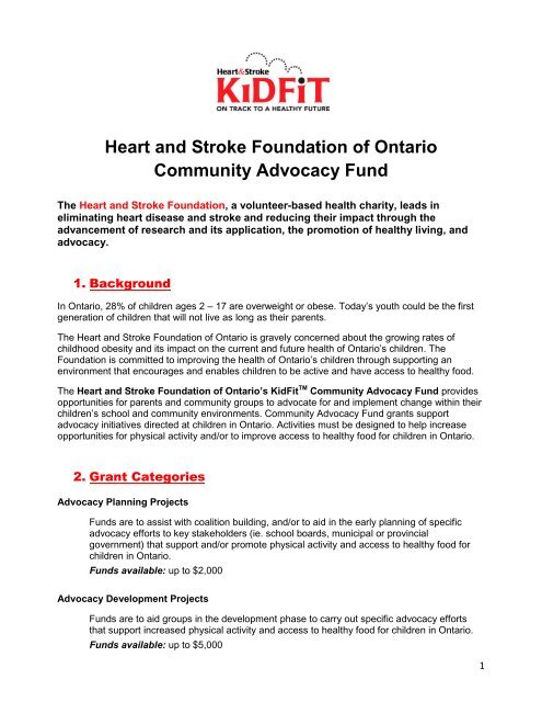 The Heart and Stroke Foundation, a volunteer-based health charity ...