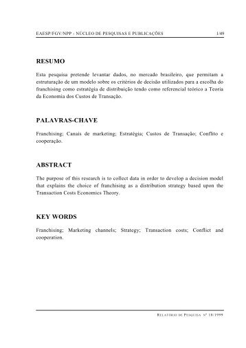 resumo palavras-chave abstract key words - GVpesquisa