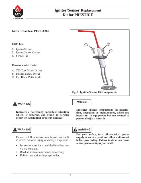Igniter PTKIT313 - Triangle Tube