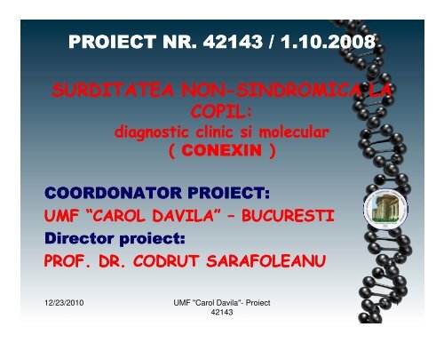 surditatea non-sindromica la copil