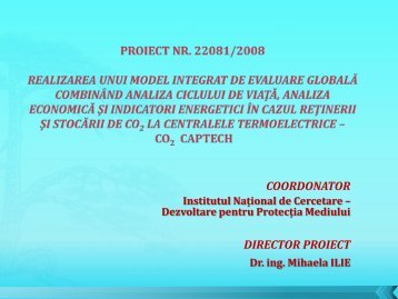 Realizarea unui model integrat de evaluare globala ... - Prezentare