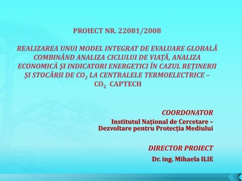 Realizarea unui model integrat de evaluare globala ... - Prezentare